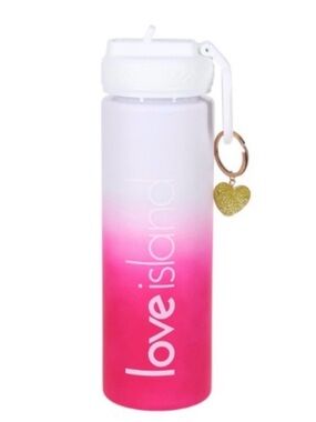 Love Island Ombre Pink Water Bottle 24 OZ NEW! Love island fan club reality tv
